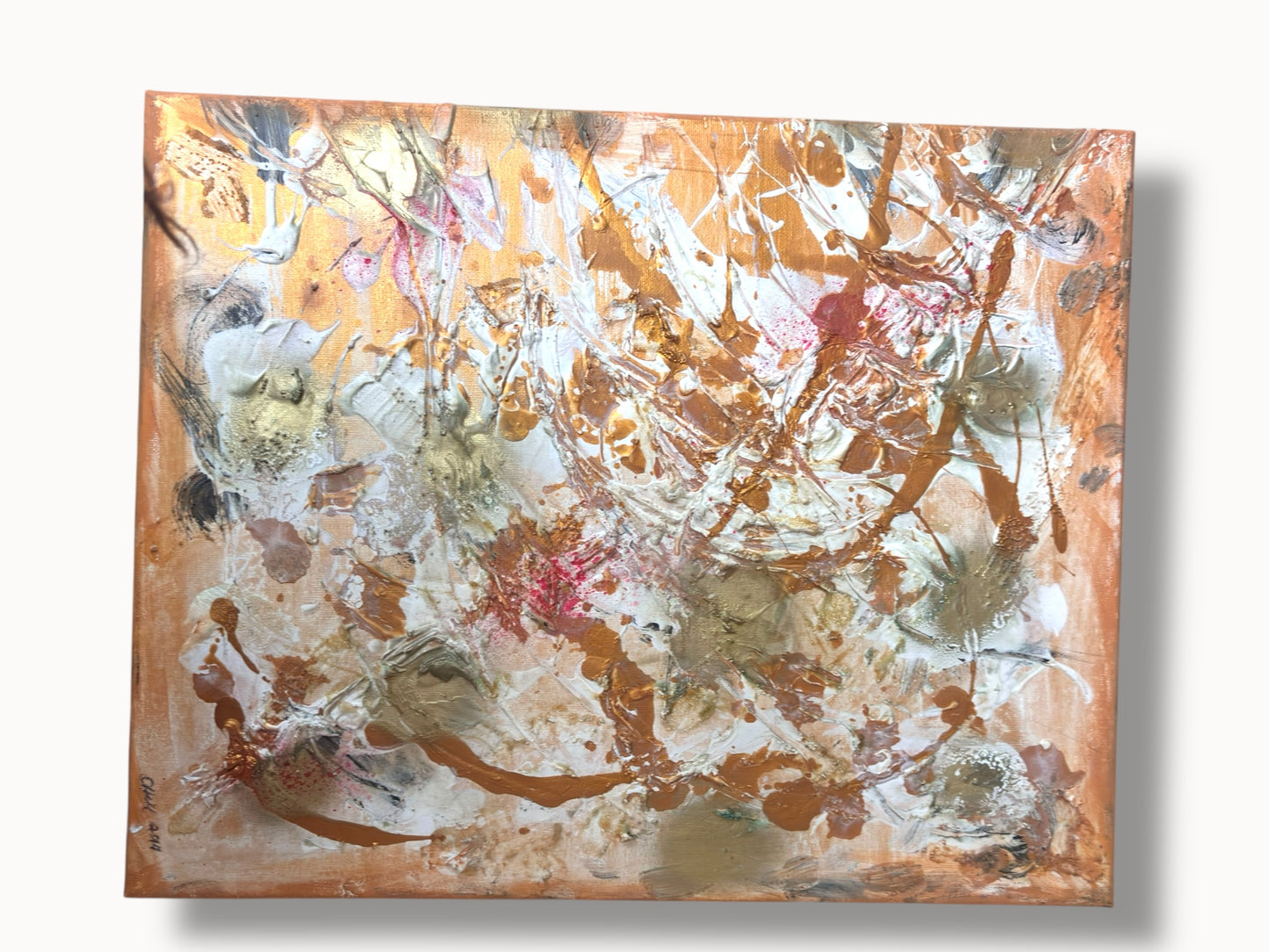 Orange Abstract Painting Set of 2