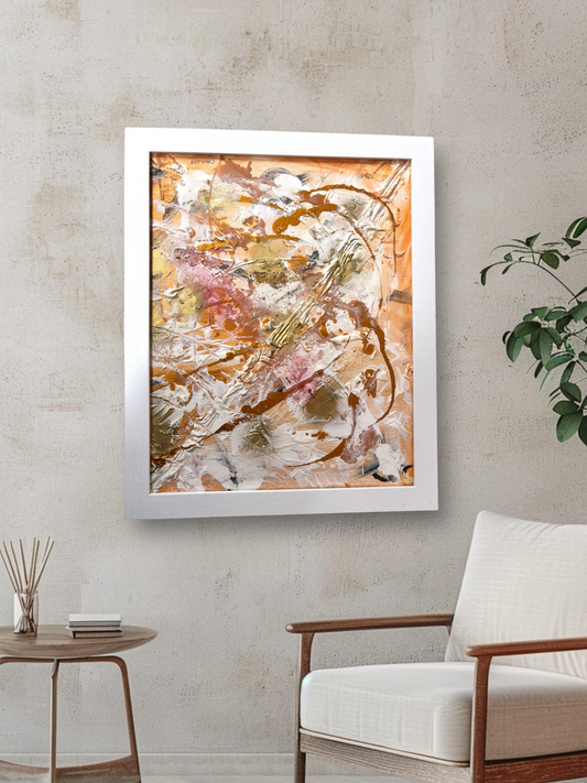 Orange Abstract Painting Set of 2