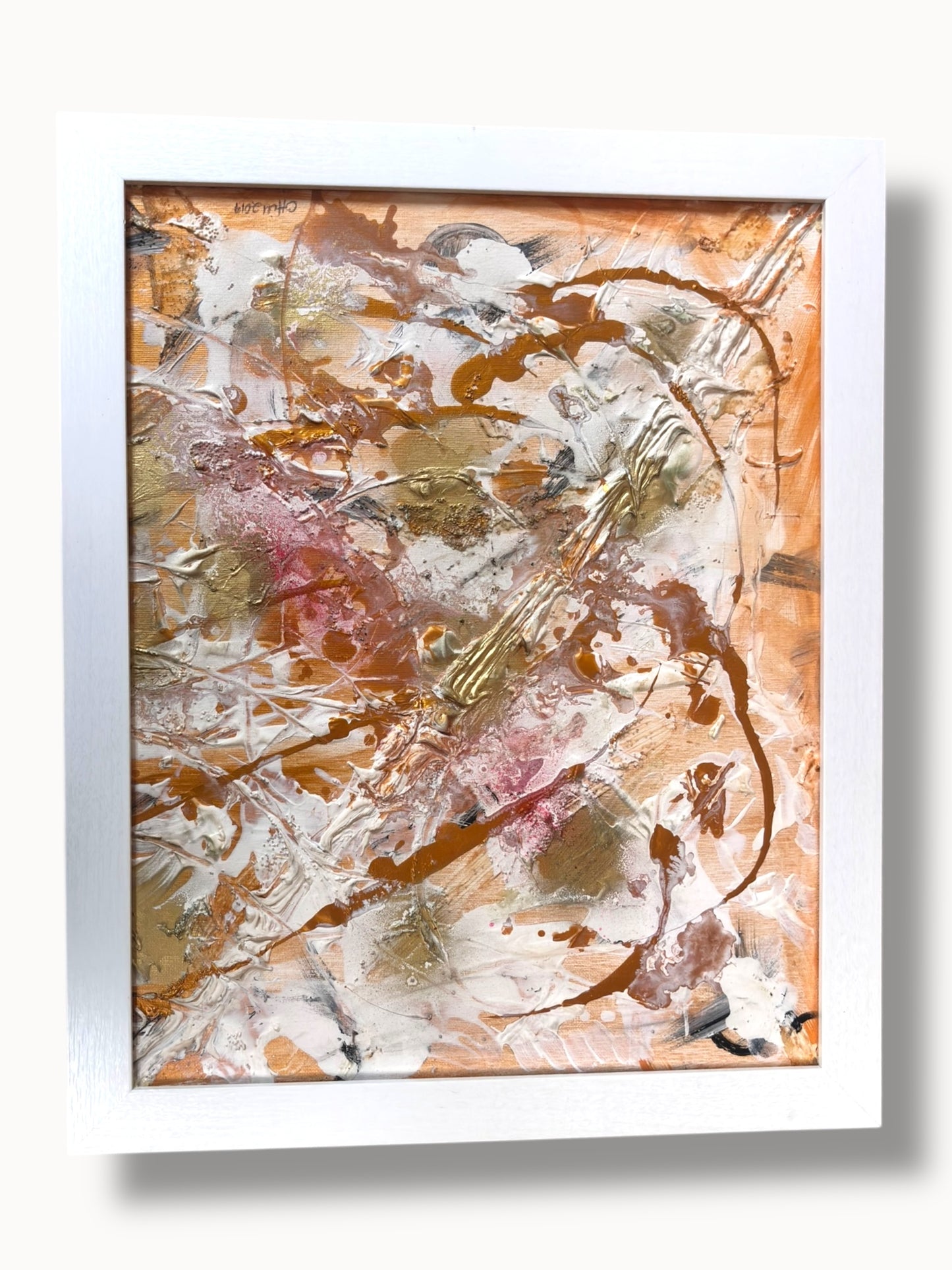 Orange Abstract Painting Set of 2